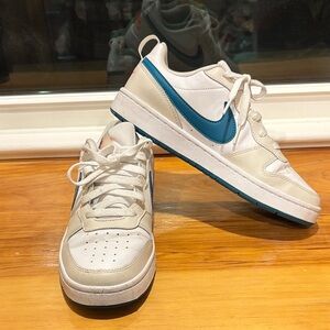 Nike cream, white and blue sneakers